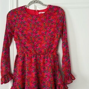 Floral Long Sleeve Mini Dress